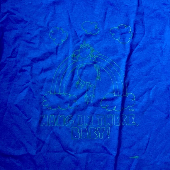 Unicorn “Hang In There Baby” Blue Tee - Youth S - Picture 2 of 5